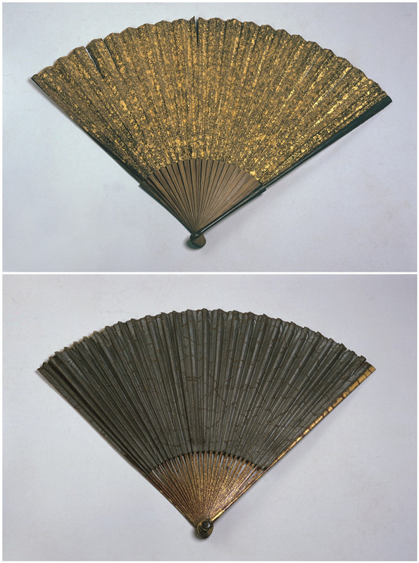 洒金、洒银竹骨折扇